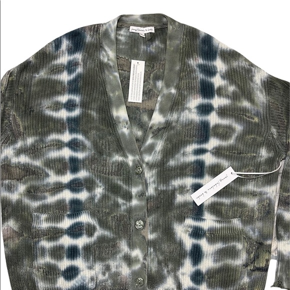 Young Fabulous & Broke Cardigan Sweater Distressed Tie Dye Knit Button Front NEW - Picture 6 of 15
